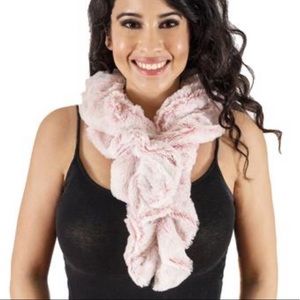 Faux fur pink/red tipped with white Scarf